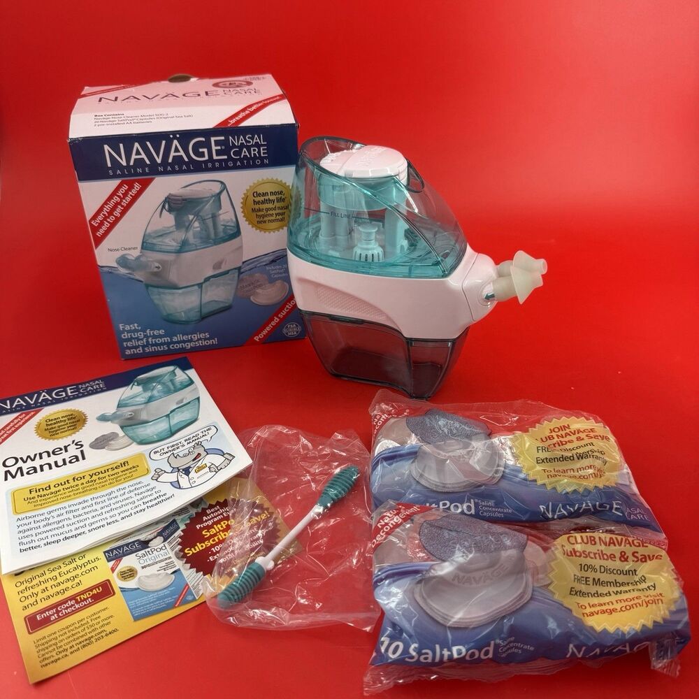 Navage Nasal Care SDG-2 Saline Nasal Irrigation System Nose Cleaner Bundle